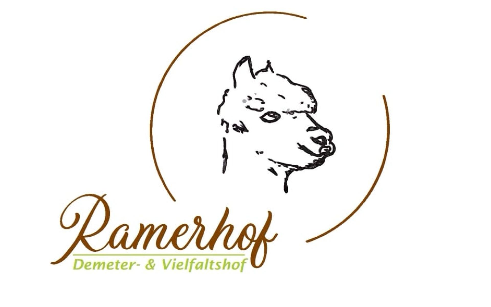 Logo vom Ramerhof mit Alpaka