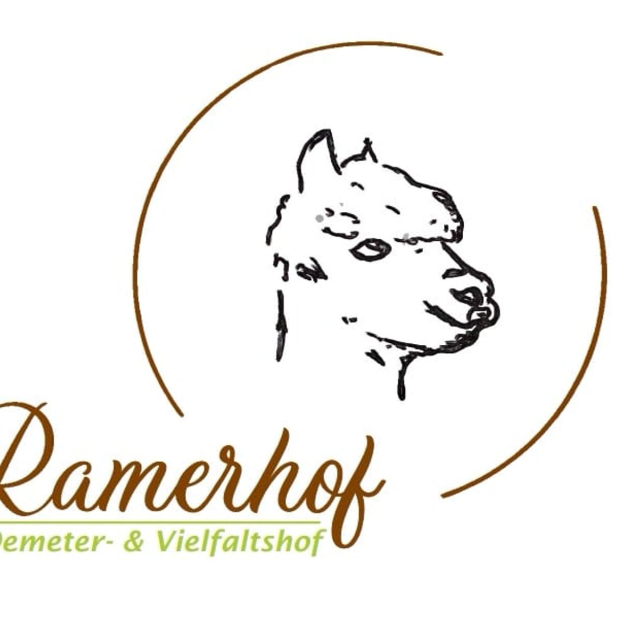 Logo vom Ramerhof mit Alpaka